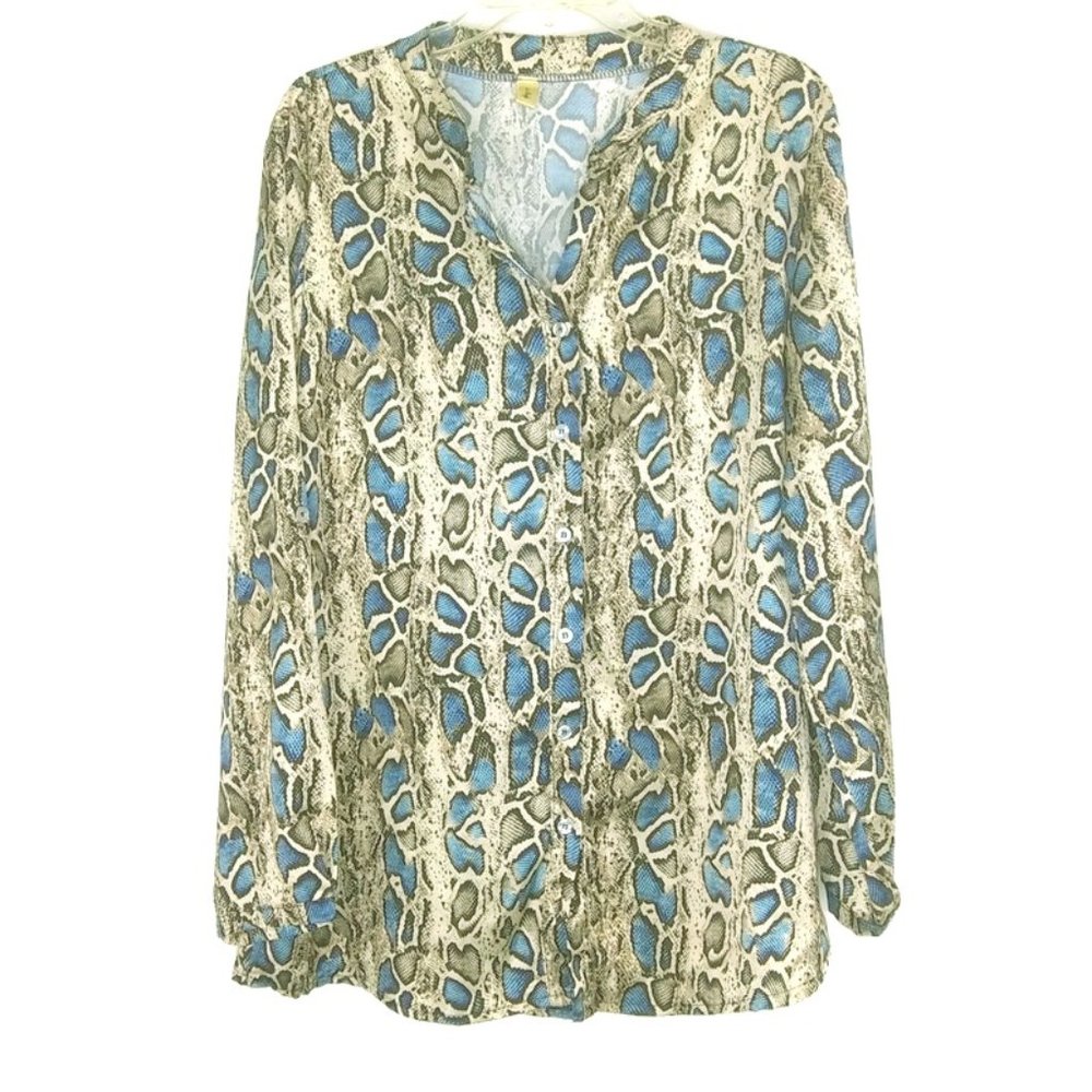 M Made in Italy Snake Print Blouse